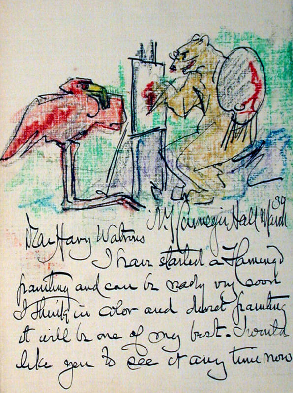 Illustrated Manuscript Letter to Harry Watrous