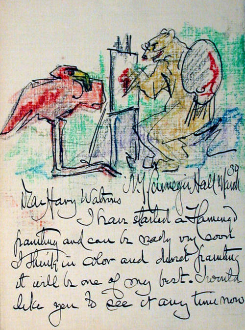 Illustrated Manuscript Letter to Harry Watrous