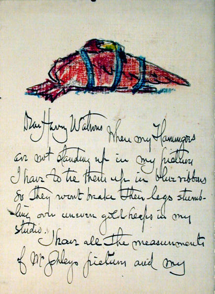 Illustrated manuscript  letter to Harry Watrous