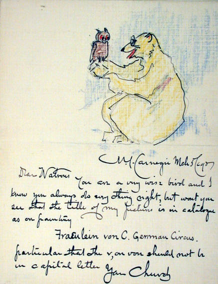 Illustrated Manuscript Note to Watrous