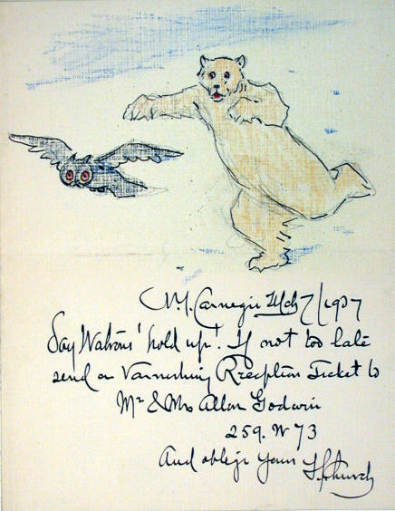 Illustrated Manuscript Note to Watrous