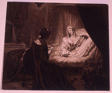 Two women in bedchamber