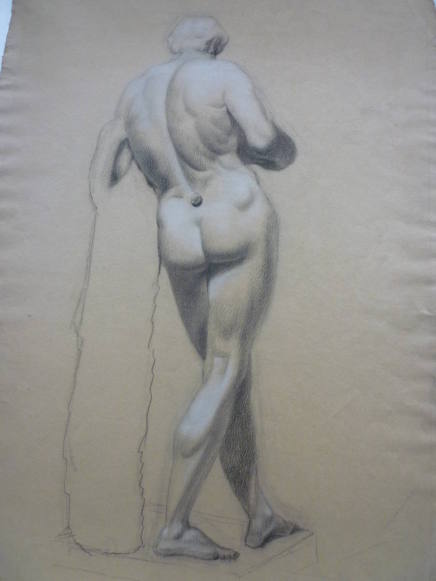 Standing male nude - rear view