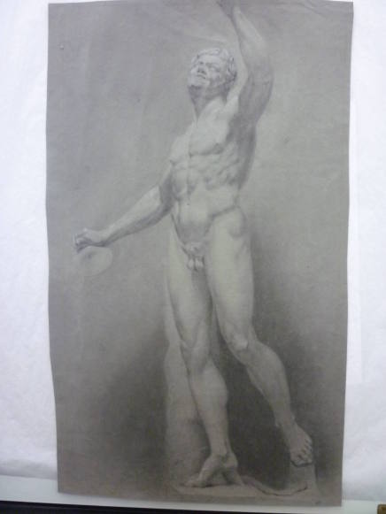 Cast of standing male nude
