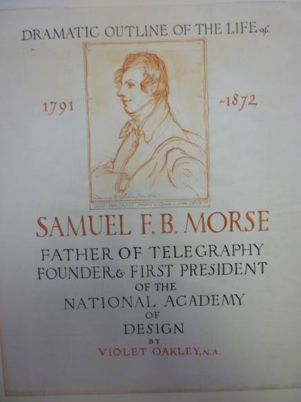 Proposed title page for "Samuel F.B. Morse, A Dramatic Outline" Phil., 1939 from Self-Portrait painted in London, c. 1814