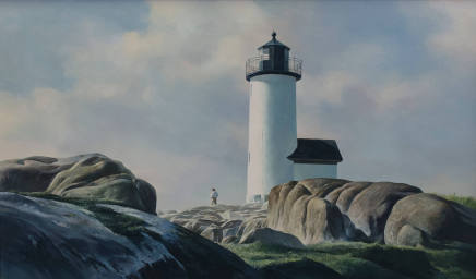 Annisquam Harbor Light, with Self-Portrait